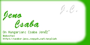 jeno csaba business card